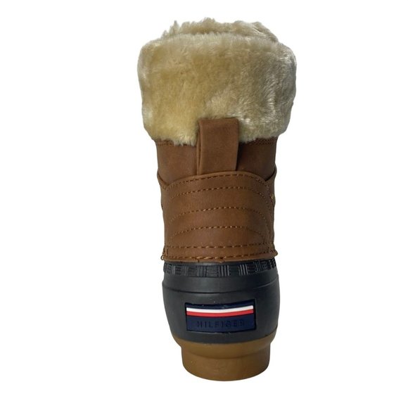 TOMMY HILFIGER rain boot womens Reisen Faux Fur Detail Lace-Up Boot 6M - Picture 5 of 9